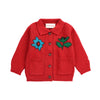 bobo choses blossom baby cardigan red