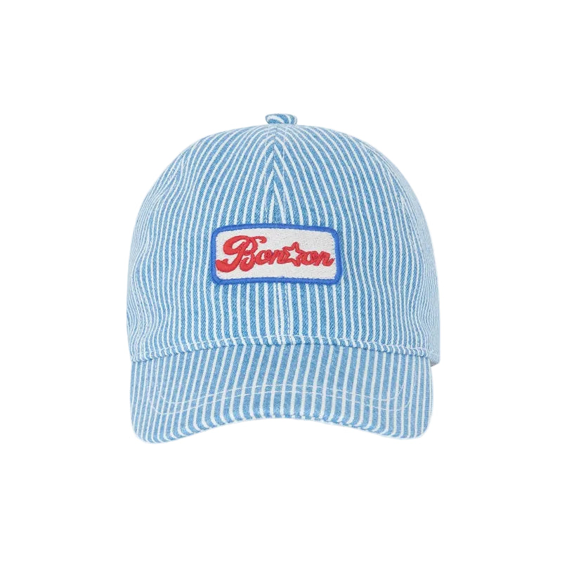bonton denim baseball cap blue stripes