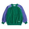 bobo choses color block velour sweatshirt green