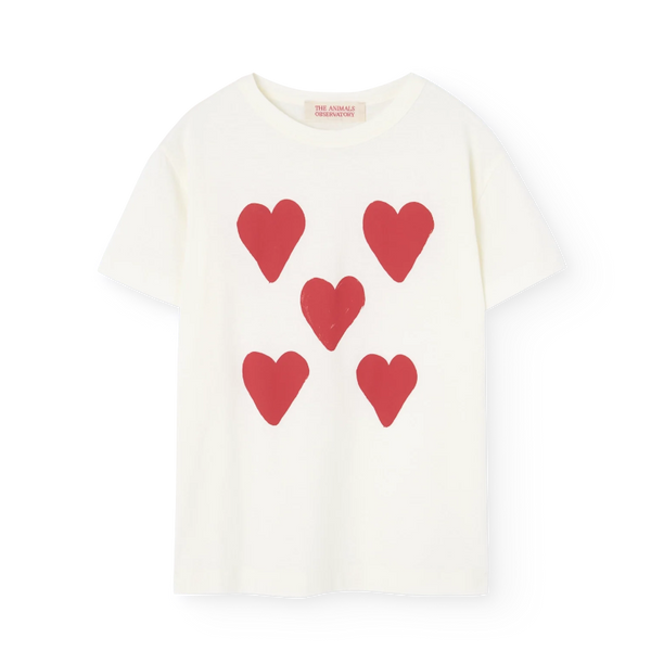 the animals observatory rooster kid t-shirt hearts