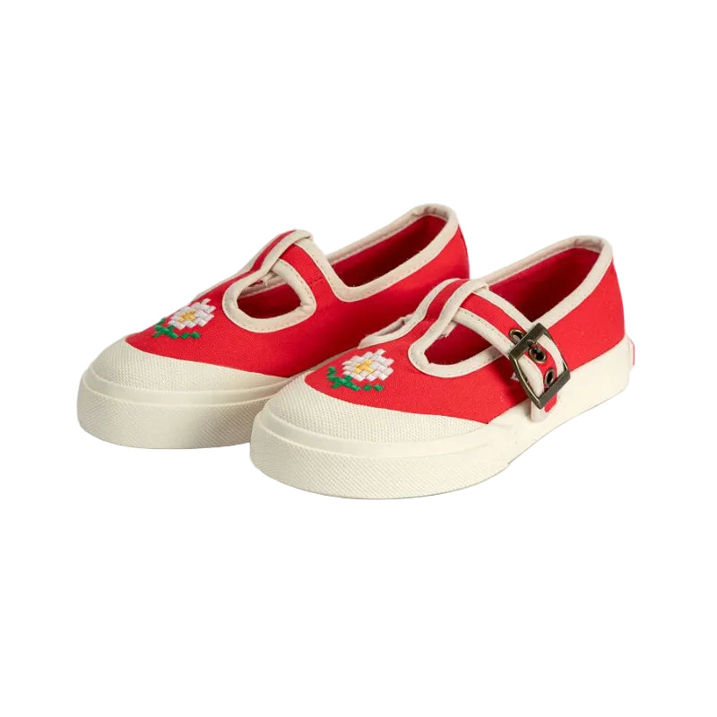 bobo choses pixel daisy sneakers red