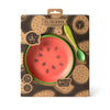 Oli & Carol children's plate and spoon set packaging with watermelon design