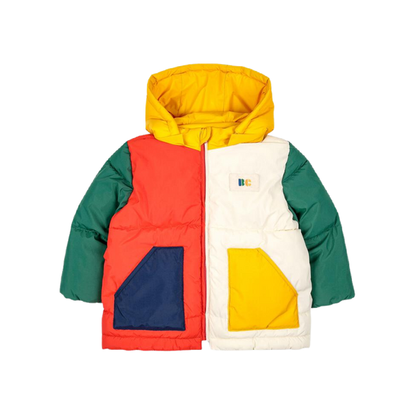bobo choses color block hooded baby anorak
