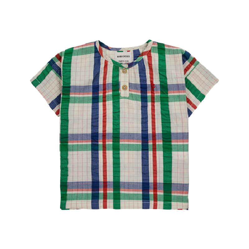 bobo choses madras checks woven baby shirt multicolor