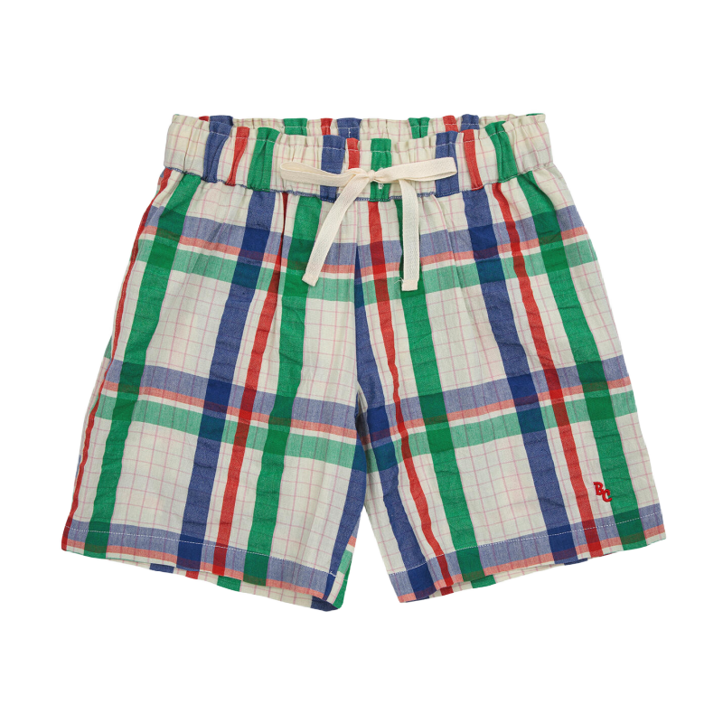 bobo choses madras checks woven bermuda shorts multi