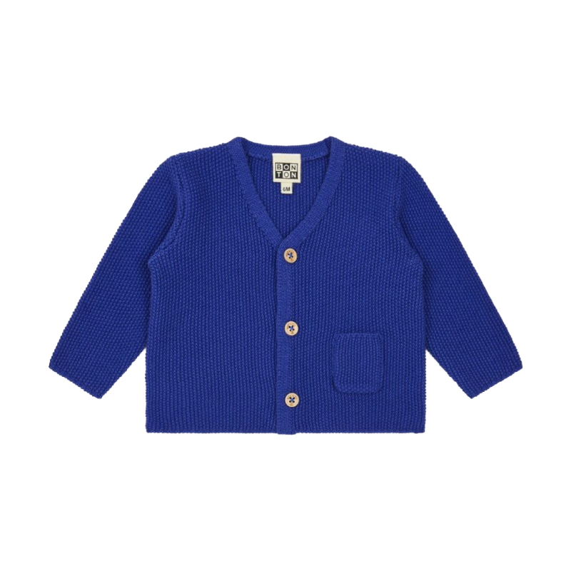 bonton toto baby cardigan blue