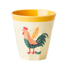 kids cup with a rooster design on a white background