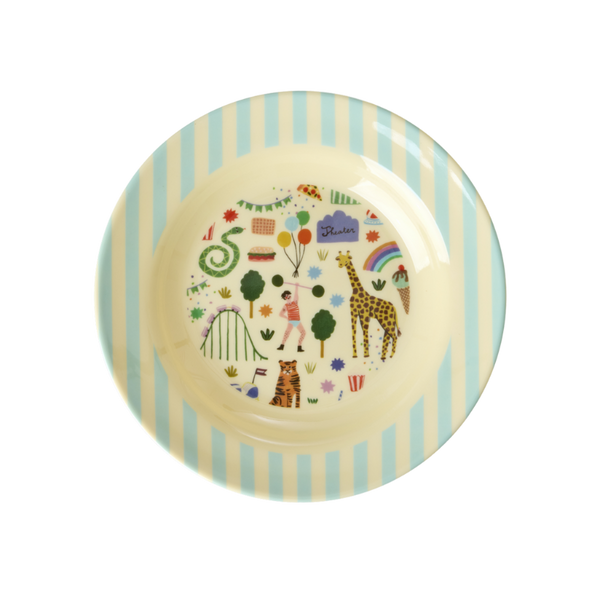 rice kids melamine bowl fun fair mint print
