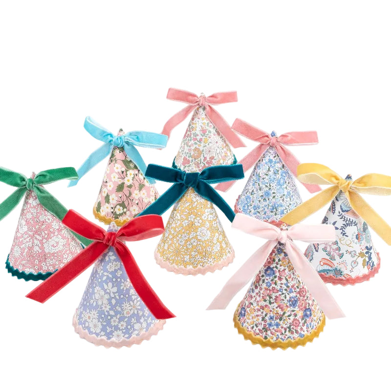 Decorative cones with colorful ribbons 