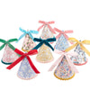 Decorative cones with colorful ribbons 