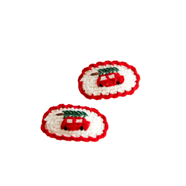 christmas car hair clips set