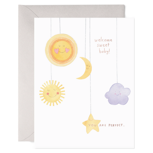 e. frances welcome sweet baby mobile card