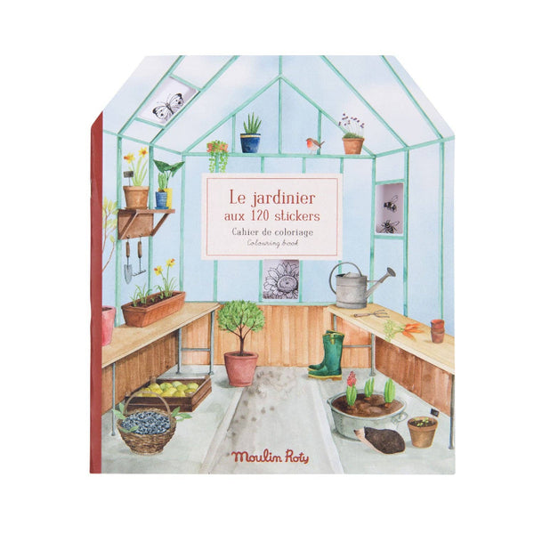 moulin roty coloring books with stickers garden