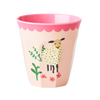 melamine small kids cups set pink farm prints