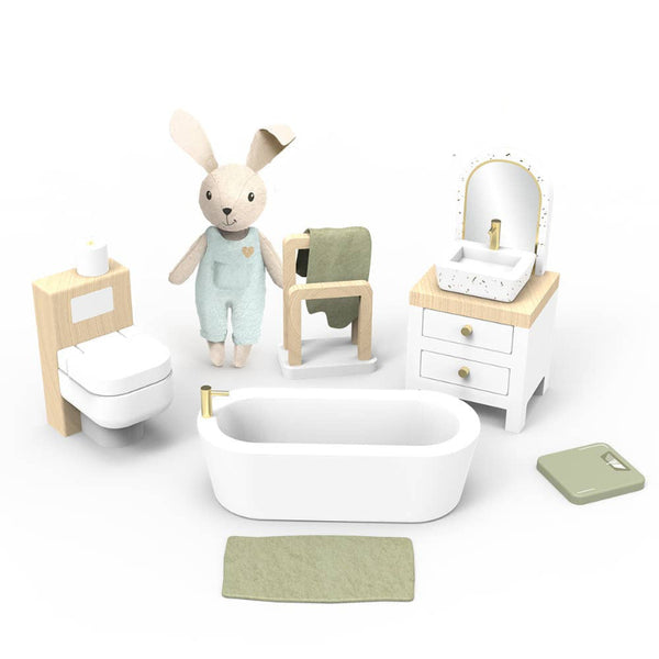 bunny and doll house bathroom set