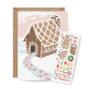 gingerbread house sticker scene greeting card