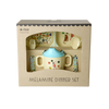 melamine baby dinner gift set fun fair print mint