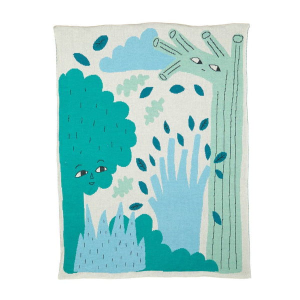 donna wilsom green trees cotton mini blanket