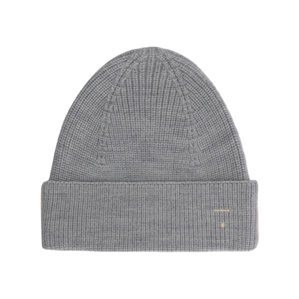 gray label knitted beanie grey melange