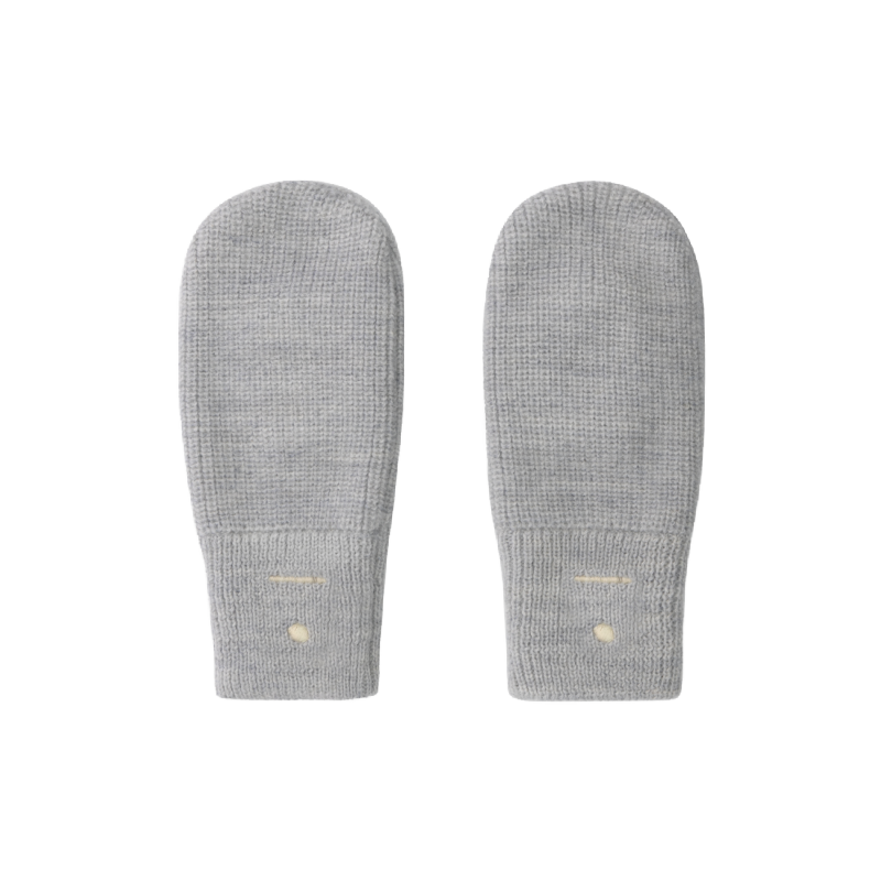 gray label knitted mittens grey melange