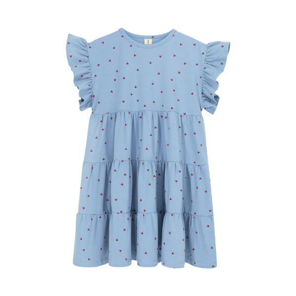 kids on the moon tiny hearts cascade dress blue