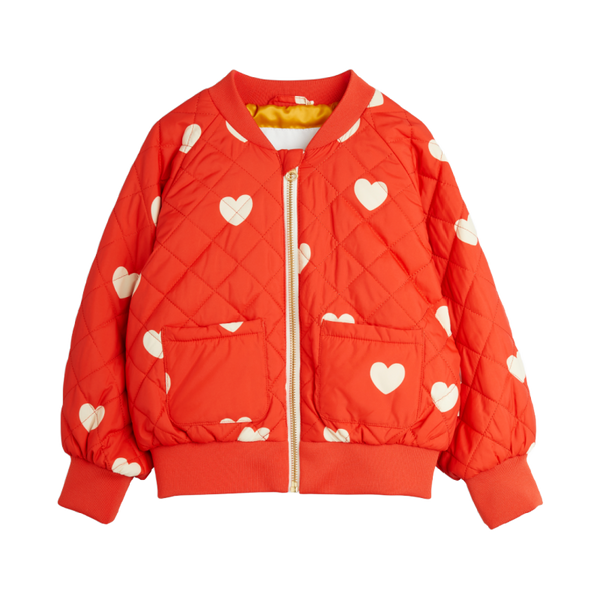 mini rodini hearts aop baseball jacket red