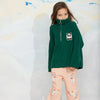 mini rodini panda patch chunky knit sweater green