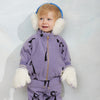 mini rodini penguin aop fleece jacket purple