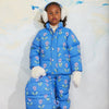 mini rodini violas aop quilted outerwear trousers blue
