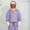 mini rodini heart quilted hooded puffer purple