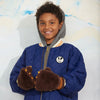 mini rodini faux fur mittens brown
