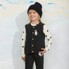 mini rodini penguin emb microfleece trousers black