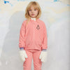 mini rodini penguin emb microfleece jacket pink