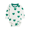 mini rodini hearts aop ls baby body green