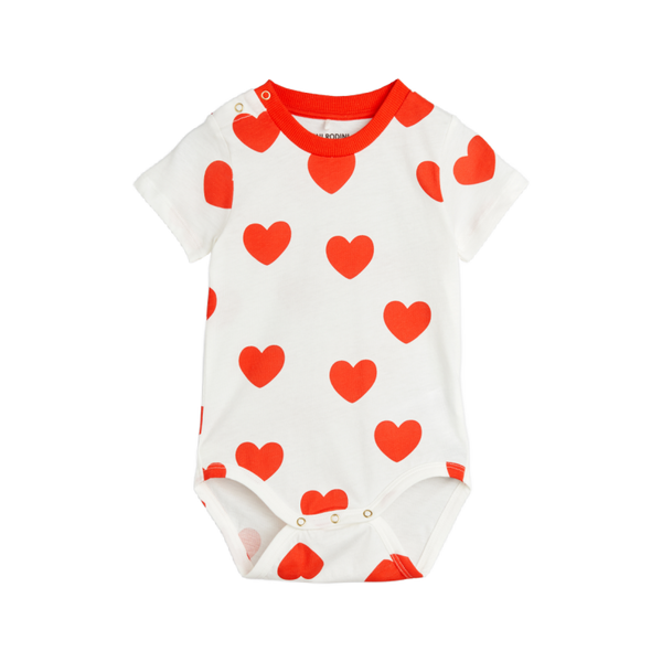 mini rodini hearts aop ss baby body red