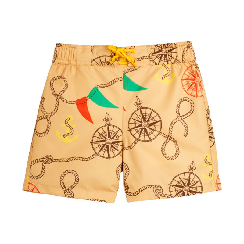 mini rodini nautical aop swim shorts beige