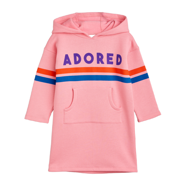 mini rodini adored sp hoodie dress pink