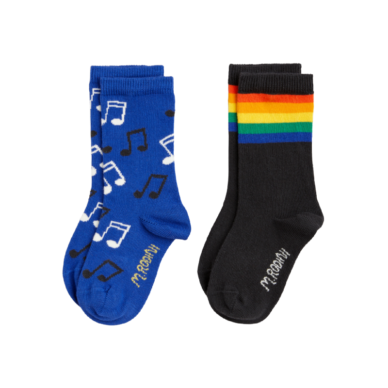 mini rodini rainbow 2 pack socks