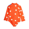 mini rodini hearts aop ls uv swimsuit red