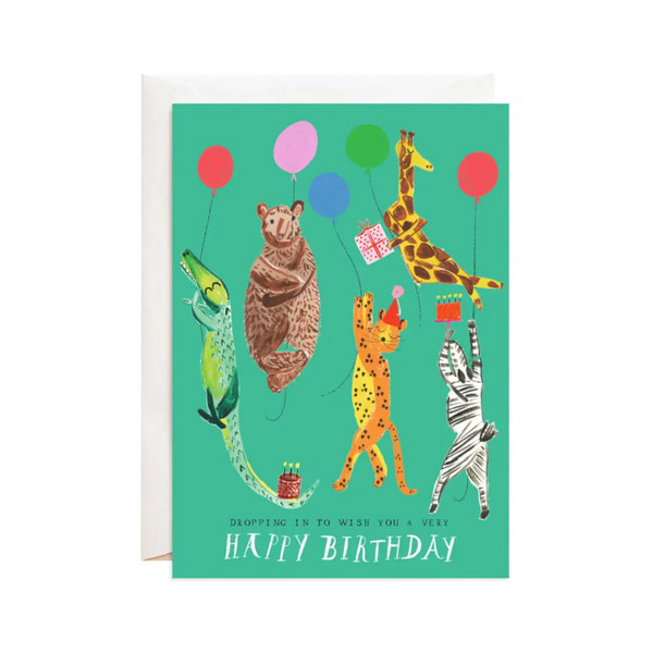 mr. boddington's studio zookeeper's balloon drop birthday card