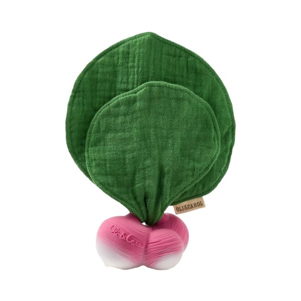 oli & carol ramona the radish mini doudou teether