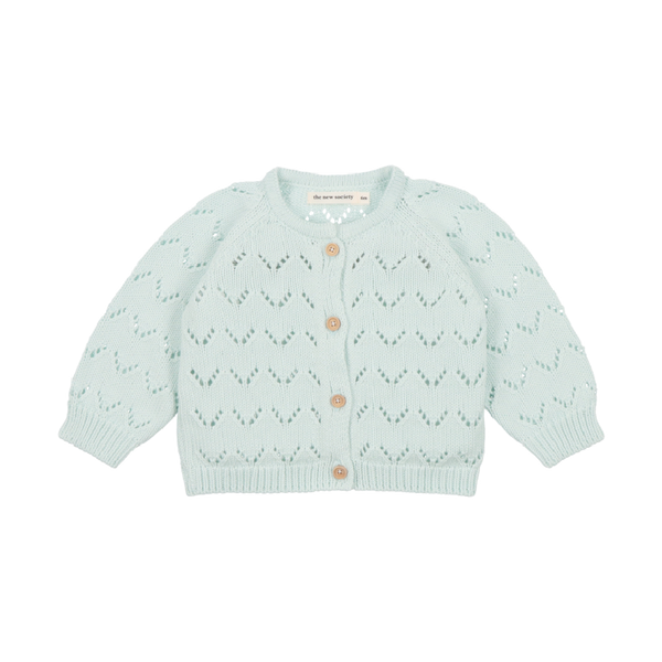 the new society franklin baby cardigan seaglass