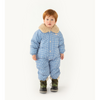 tinycottons vichy padded overall blue/light cream