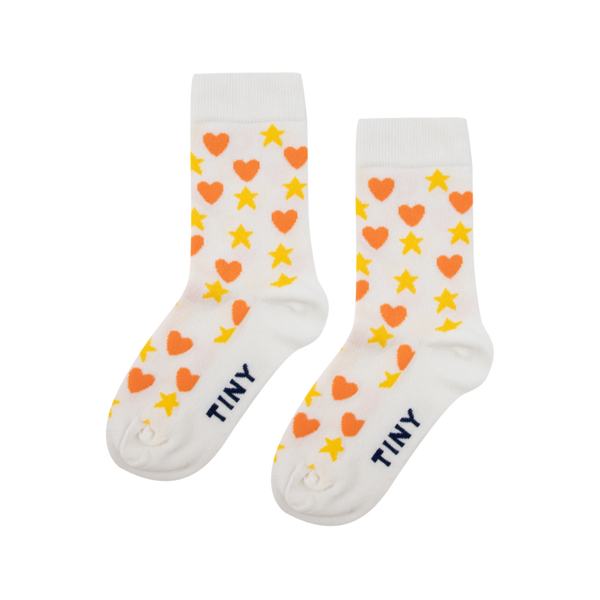 tinycottons hearts stars medium socks off white