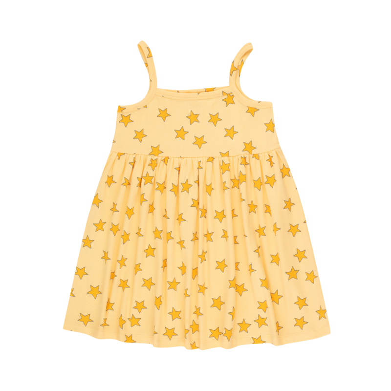 tinycottons stars dress mellow yellow