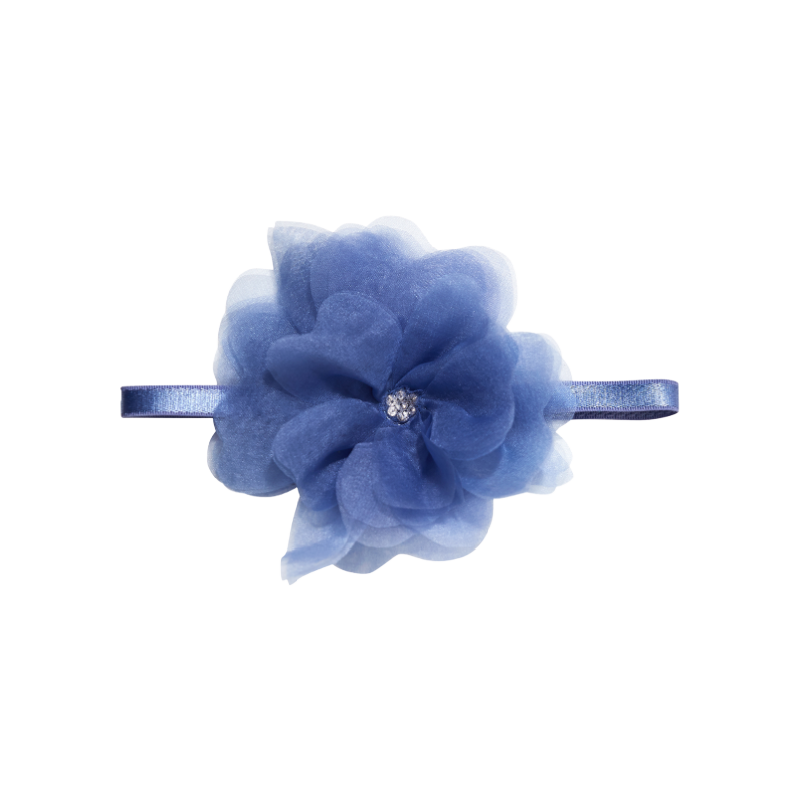 tutu du monde bebe peony headband plume blue