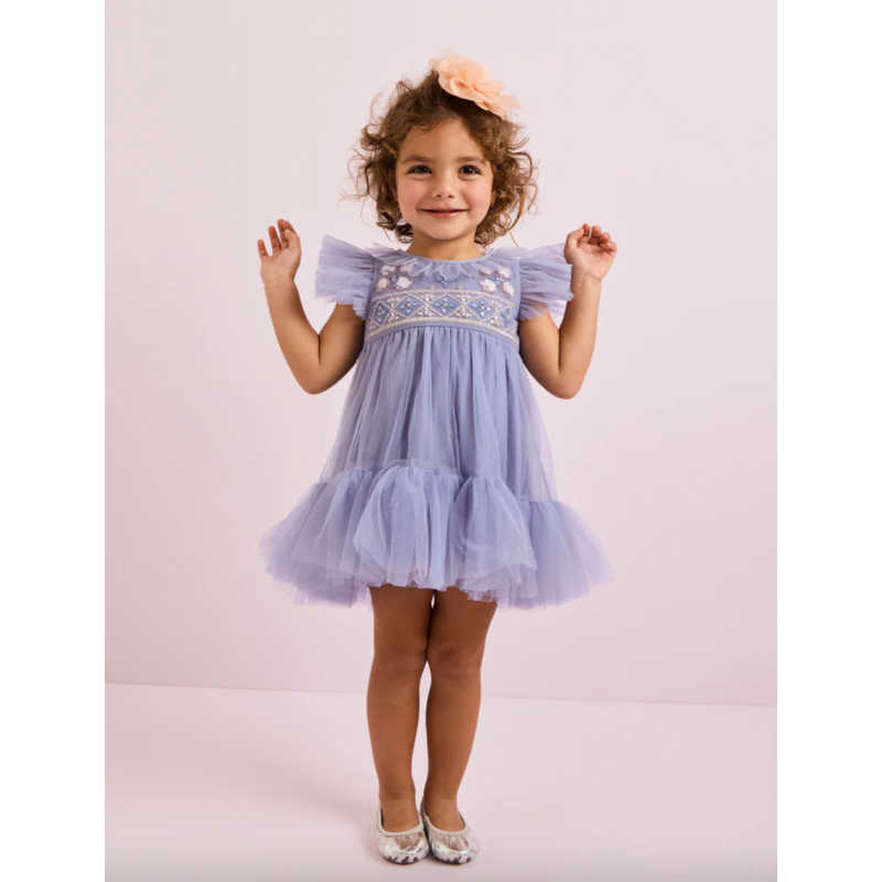 tutu du monde bebe antoinette tulle dress plume blue kodomo tutu du monde bebe antoinette tulle dress plume blue kodomo
