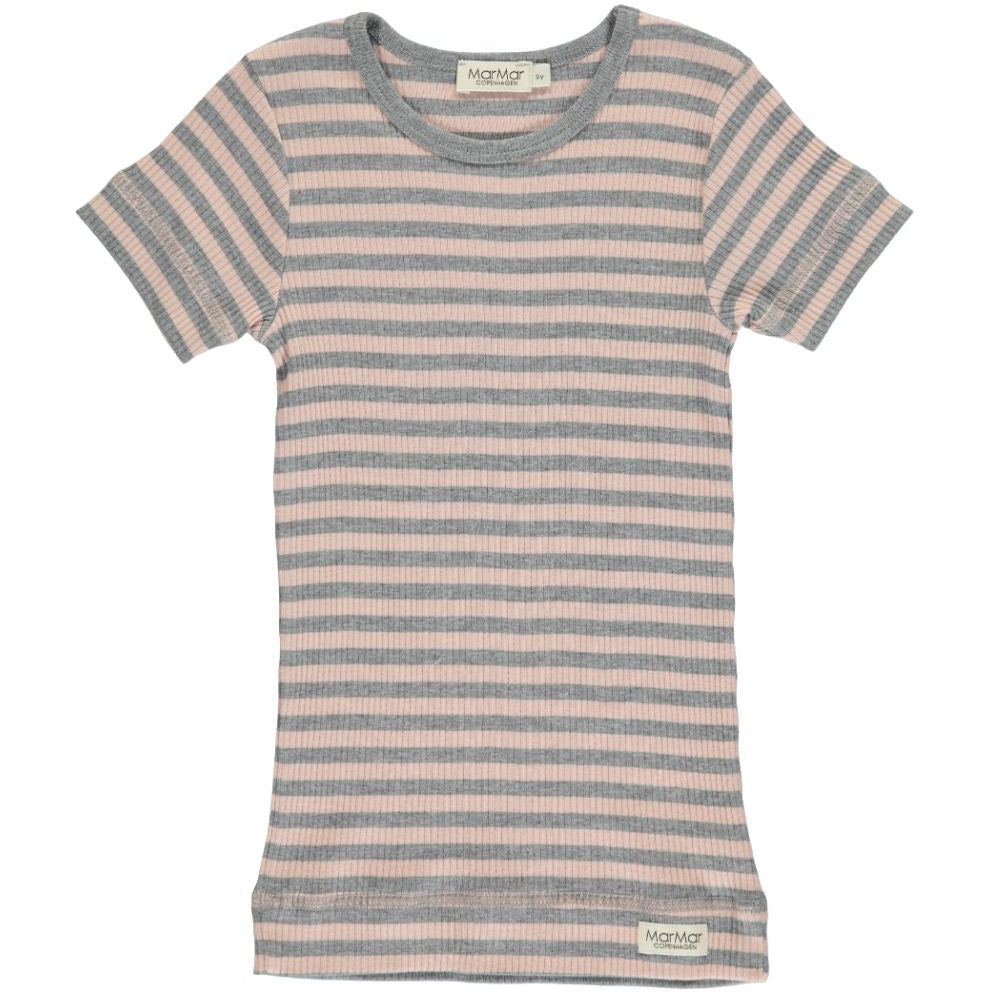 marmar copenhagen short sleeve striped faded rose t-shirt - kodomo
