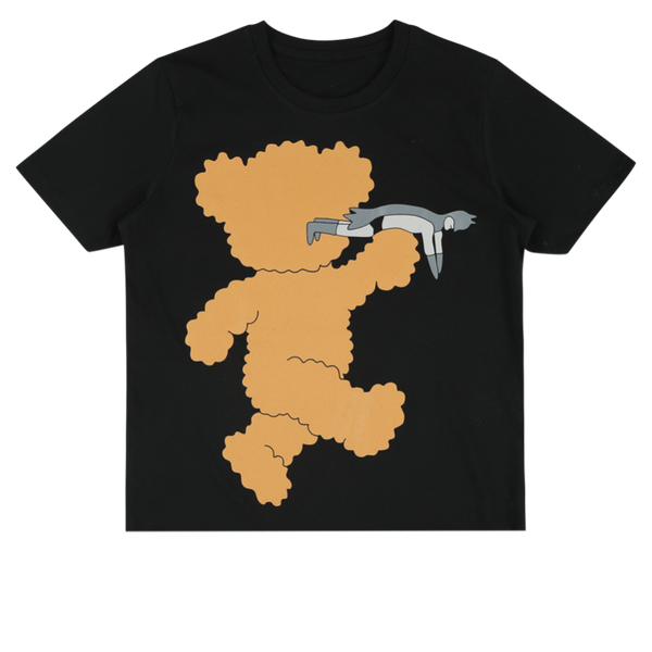 caroline bosmans t-shirt black with brown teddy