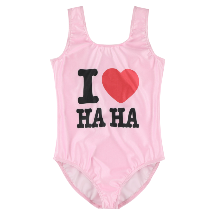 caroline bosmans bathing suit i love haha pink